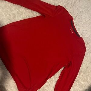 red long sleeve shirt